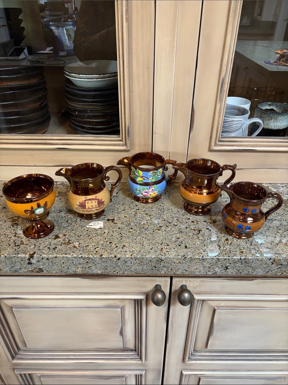 1860s antique Copper Luster pottery
